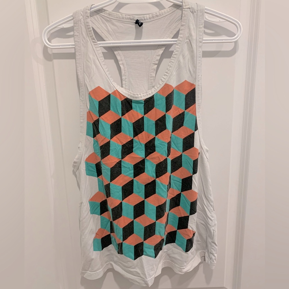 RARE Vintage Pa:nuu graphic racer back tank.